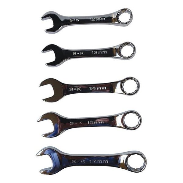 Sk Professional Tools SK Professional Tools 2000280 12 Point Metric Short Combination Wrench Set - 5 Piece 2000280